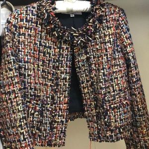 Stunning metallic woven cropped blazer